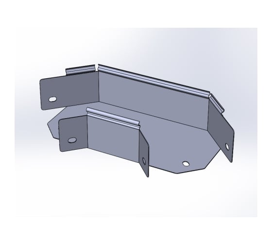 Угол горизонтальный замковый CABLIDERTRAYS 90 град, оцинкованный ЛМЗУ-150х70-1,5-90 1