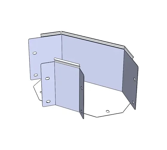 Угол горизонтальный замковый CABLIDERTRAYS 90 град, оцинкованный ЛМЗУ-500х200-1,0-90 1