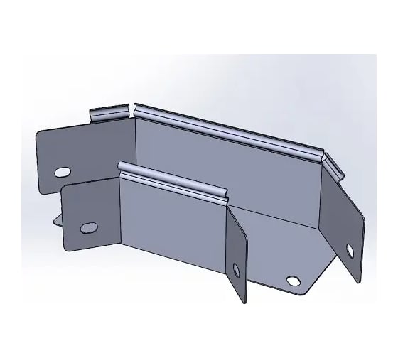 Угол горизонтальный замковый CABLIDERTRAYS 90 град, оцинкованный ЛМЗУ-80х80-0,7-90