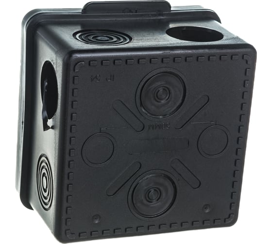 Распаечная коробка УРАЛ ПАК открытой проводки 80х80х50мм черная IP54 КО-52010080-032