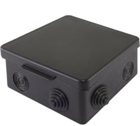 Распаечная коробка УРАЛ ПАК открытой проводки 100х100х50мм 8 входов, черная IP54 КО-53010100-018