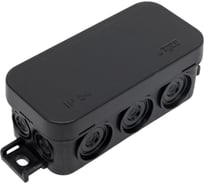 Коробка разветвительная Рувинил открытой проводки, 43x80x35 мм, черная, Тусо, УХЛ1 67091Ч