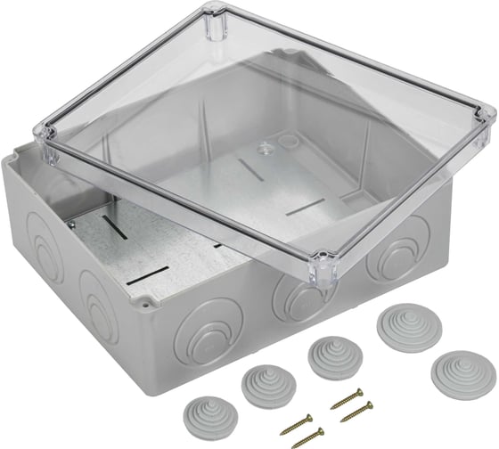 Коробка распаечная IEK КМ41346 о/п 240x195x90мм м/пл. IP55 серая UKO10-240-195-090-K53-55