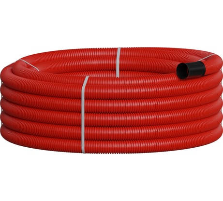 Двустенная труба ПНД гибкая Экопласт NR040 тип 450, SN29, с протяжкой, цвет красный D40мм (20м)  801040-20