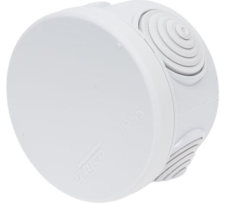 Коробка распаячная Рувинил для открытой проводки Тусо D 60мм H 40мм серая 67010М