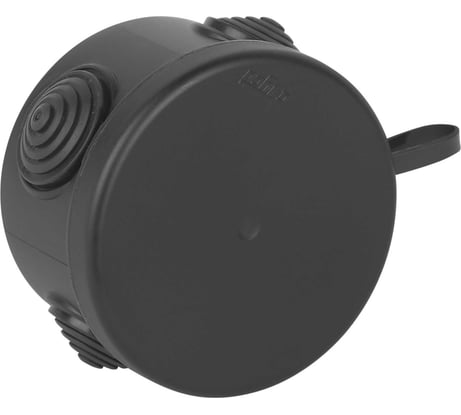 Коробка распаячная для открытой проводки Рувинил Тусо D 80мм H 50мм черная УХЛ1 67025МЧ