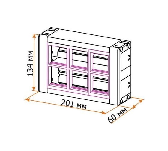 Настенный блок LANMASTER Mosaic сдвоенный, на 6 модулей, 45x45 LAN-WA-WBK2-F45/6