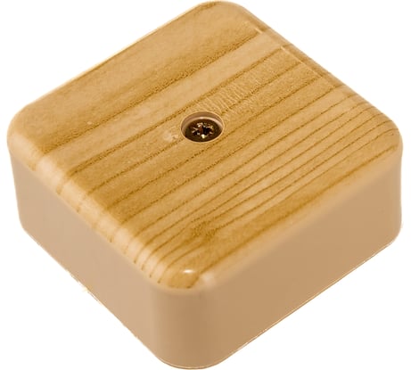 Распаечная коробка УРАЛ ПАК открытой проводки 50х50х20мм, светлое дерево, без клеммы IP40 КР-513110050-100