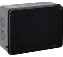 Коробка распаячная для открытой проводки Рувинил Тусо 300x220x120мм без гермовводов черная УХЛ1 IP65 67068Ч