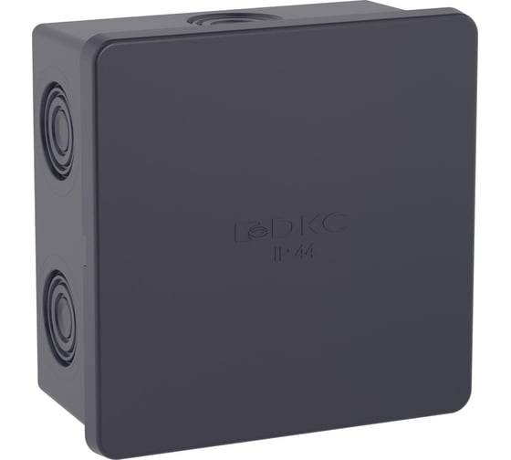 Коробка ответвительная DKC с 6 кабельными вводами д.20мм, IP44, 80x80x40мм, черная 1 ШТ 53700B 1