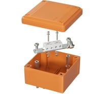 Коробка пластиковая DKC FS с гладкими стенками и клеммниками, IP56, 100x100x50 мм, 4р, 450V, 6A, 4 мм2 1 ШТ FSB10404