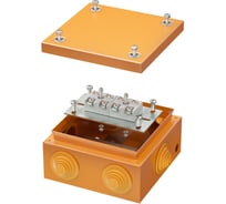 Коробка стальная DKC FS с кабельными вводами и клеммниками, IP55, 150x150x80 мм, 4р, 450V, 32A, 10 мм2, нерж.контакт 1 ШТ FSK31410