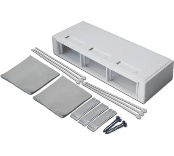 Настенная коробка LANMASTER на 3 модульные вставки, белая LAN-MB-M6-WH