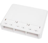 Настенная коробка LANMASTER оптическая на 3 модульные вставки, белая LAN-MB-3FO-WH