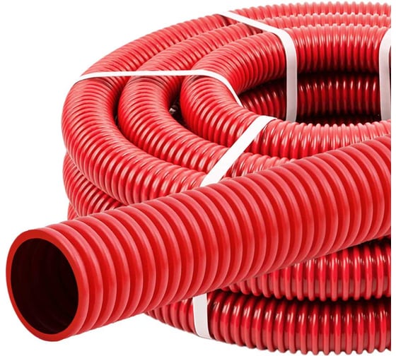 Гофра для кабеля TDM ELECTRIC двустенная 63мм ПНД с зондом 20 метров красная SQ0413-2063 1