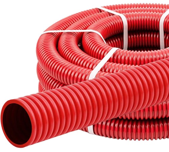 Гофра для кабеля TDM ELECTRIC двустенная 40мм ПНД с зондом 20 метров красная SQ0413-2040 1