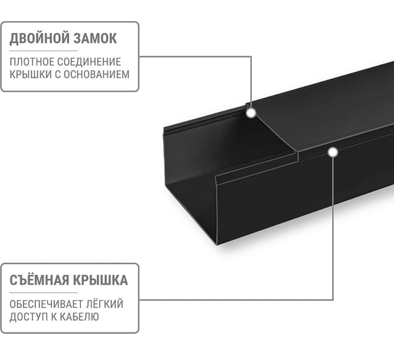 Кабель-канал черный TDM ELECTRIC 100х60, 2 метра, упаковка 6 штук SQ0402-2910