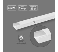 Кабель-канал TDM ELECTRIC белый 40х25, 2 метра, упаковка 25 штук SQ0402-0009