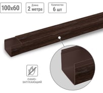 Кабель-канал TDM ELECTRIC темно-коричневый 100х60 2 метра, упаковка 6 штук "ЭКО" 3D венге SQ0402-2410