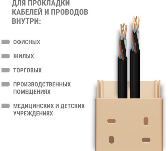 Кабель-канал TDM ELECTRIC бежевый 100х60, 2 метра, упаковка 6 штук "ЭКО" 3D сосна SQ0402-2310