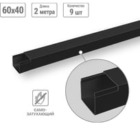 Кабель-канал черный TDM ELECTRIC 60х40, 2 метра, упаковка 9 штук SQ0402-2909