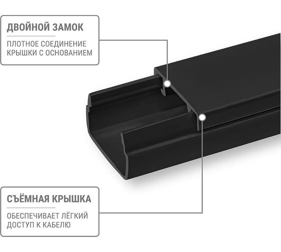 Кабель-канал черный TDM ELECTRIC 15х10, 2 метра, упаковка 70 штук SQ0402-2902