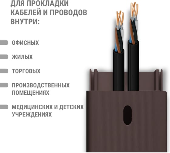 Кабель-канал TDM ELECTRIC темно-коричневый 40х16 2 метра упаковка 25 штук "ЭКО" 3D венге SQ0402-2407