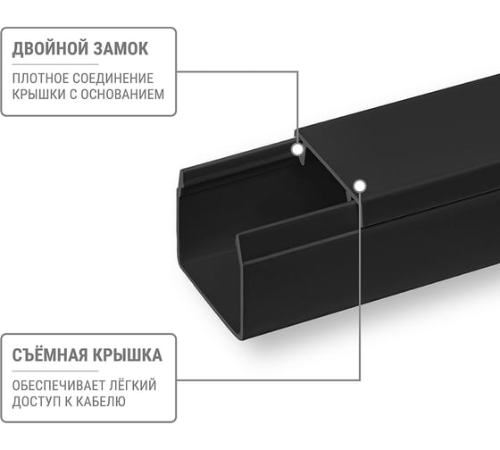 Кабель-канал черный TDM ELECTRIC 16х16, 2 метра, упаковка 50 штук SQ0402-2903