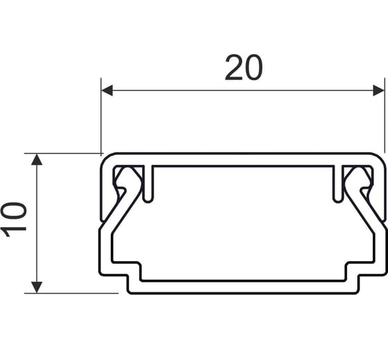 Кабельный канал KOPOS магистральный, L-type, белый, 20x10 (HC) KKL-TYPE-20-10-HC