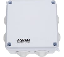 Распаечная коробка ANDELI с крышкой, 100х100х70, 7 входов, IP65 ADL18-601