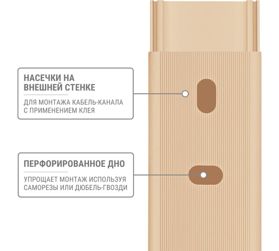 Кабель-канал TDM ELECTRIC бежевый 25х25 2 метра, упаковка 4 штуки "ЭКО" 3D сосна SQ0402-3306