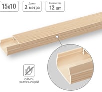 Кабель-канал TDM ELECTRIC бежевый 15х10, 2 метра, упаковка 12 штук "ЭКО" 3D сосна SQ0402-3302