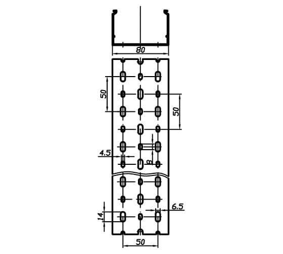 Кабель-канал DKC перфорированный, 80х100 L2000, RL12 G 00170RL