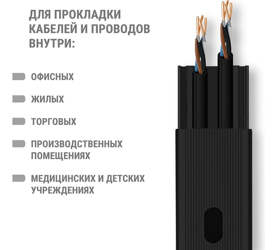 Кабель-канал черный 12x12, 2 метра, упаковка 12 штук TDM ELECTRIC SQ0402-3901