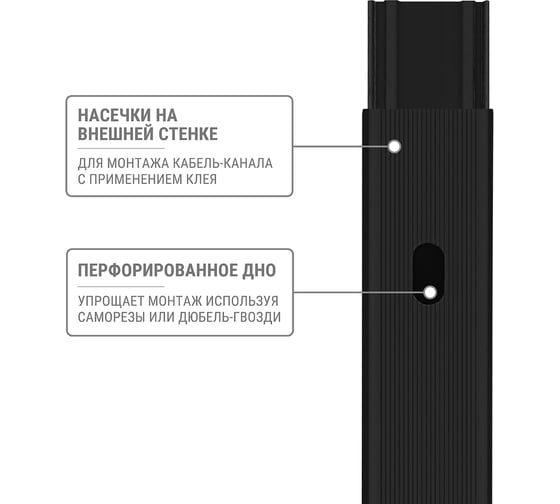 Кабель-канал черный 12x12, 2 метра, упаковка 12 штук TDM ELECTRIC SQ0402-3901