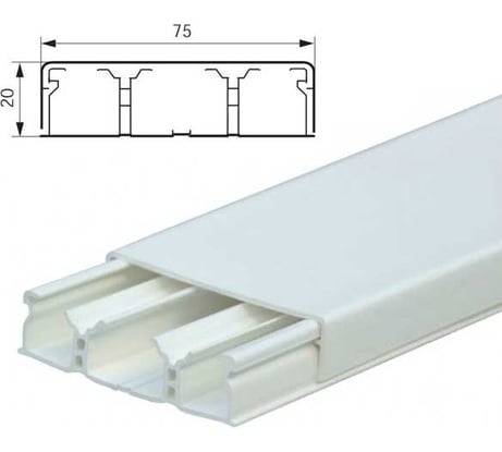Мини-плинтус Legrand DLPlus 75х20 3 секции длина 2,10 м белый 030033