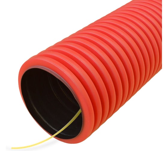 Гофрированная двустенная труба ПНД Gigant гибкая красная D90 50м 801090GI