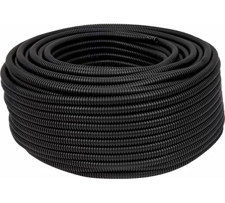 Гофрированная труба ПНД Gigant лёгкая черная D16 с зондом, стойкая к УФ 100м 20116-100GI