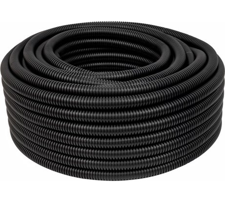 Гофрированная труба ПНД Gigant лёгкая черная D25 с зондом, стойкая к УФ 50м 20125-50GI