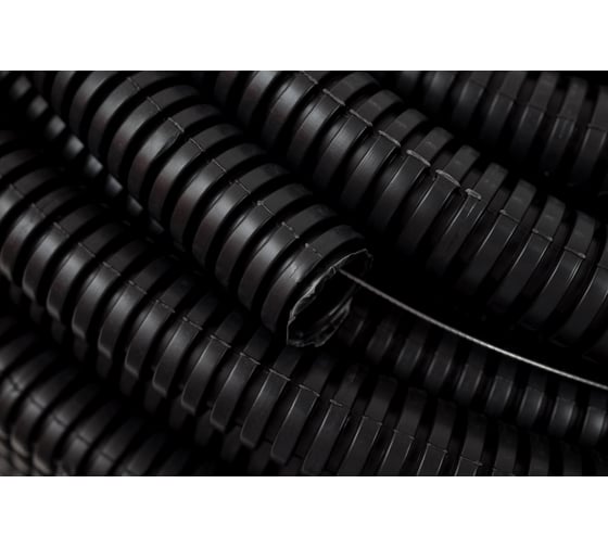 Гофрированная труба ПВХ Gigant легкая черная D20 с зондом 100м 10120-100BL-GI