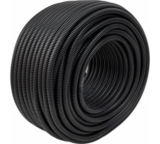 Гофрированная труба ПВХ Gigant легкая черная D20 с зондом 100м 10120-100BL-GI