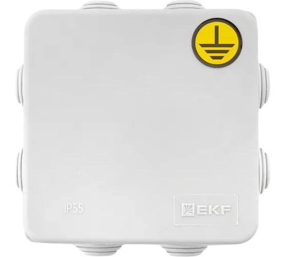 Коробка уравнивания потенциалов EKF КУП-030-031 с крышкой наружная (85x85x40) для прямого монтажа 8 мембр. вводов серая IP55 plc-kmr-030-031-g