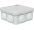 Коробка уравнивания потенциалов EKF КУП-030-031 с крышкой наружная (85x85x40) для прямого монтажа 8 мембр. вводов серая IP55 plc-kmr-030-031-g 1