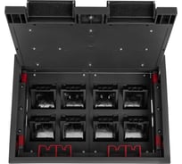 Лючок напольный DATAREX, 16 модулей, горизонтальный, пластиковая крышка, серый DR-PRO-017111