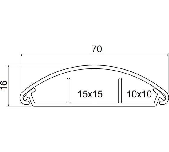 Кабельный канал напольный KOPOS светлое дерево LO 70 70x16 (SD), комплект 2 м. LO-70-SD