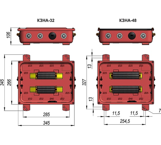 Коробка с зажимами наборными ГОФРОМАТИК КЗНА-48 У3 IP43  zeta30313