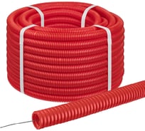 Гофра для кабеля TDM ELECTRIC 25мм ПНД с зондом 25 метров легкая красная SQ0413-2533