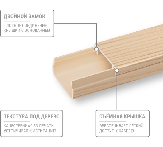 Кабель-канал TDM ELECTRIC 20x10, 1 метр, упаковка 9 штук "ЭКО" 3D сосна SQ0402-4304