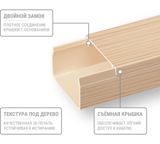 Кабель-канал TDM ELECTRIC 25x16, 1 метр, упаковка 6 штук "ЭКО" 3D сосна SQ0402-4305