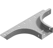Ответвитель горизонтальный OSTEC к лотку ПЛК 300x35, толщина 1,5 мм, Сендзимир цинк ОПЛК-300х35-1,5-R100-СЦ